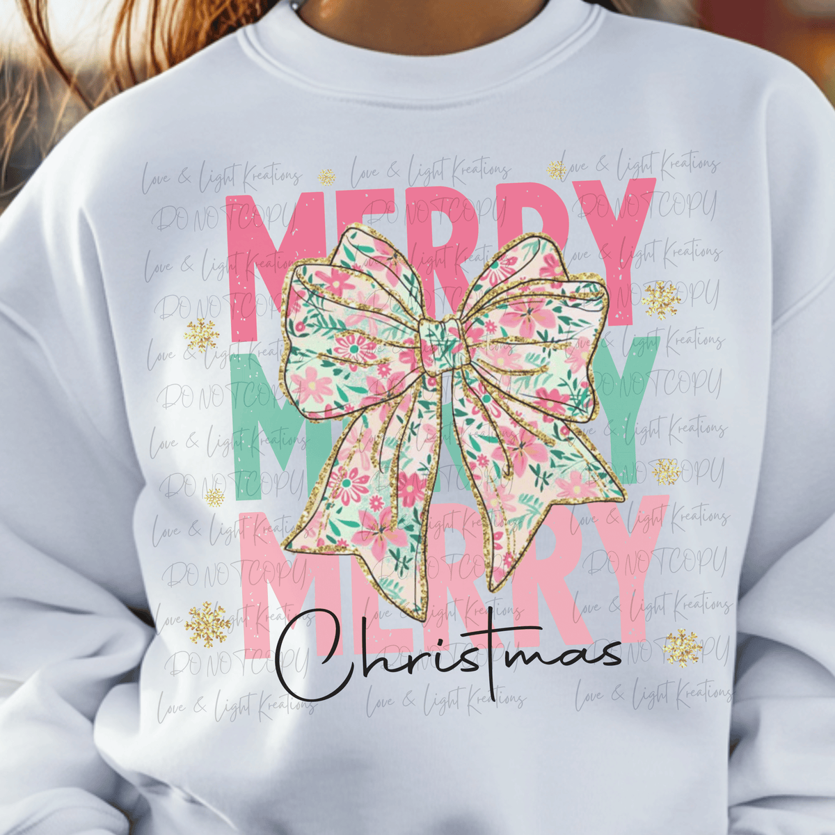 Preppy Floral Merry Christmas