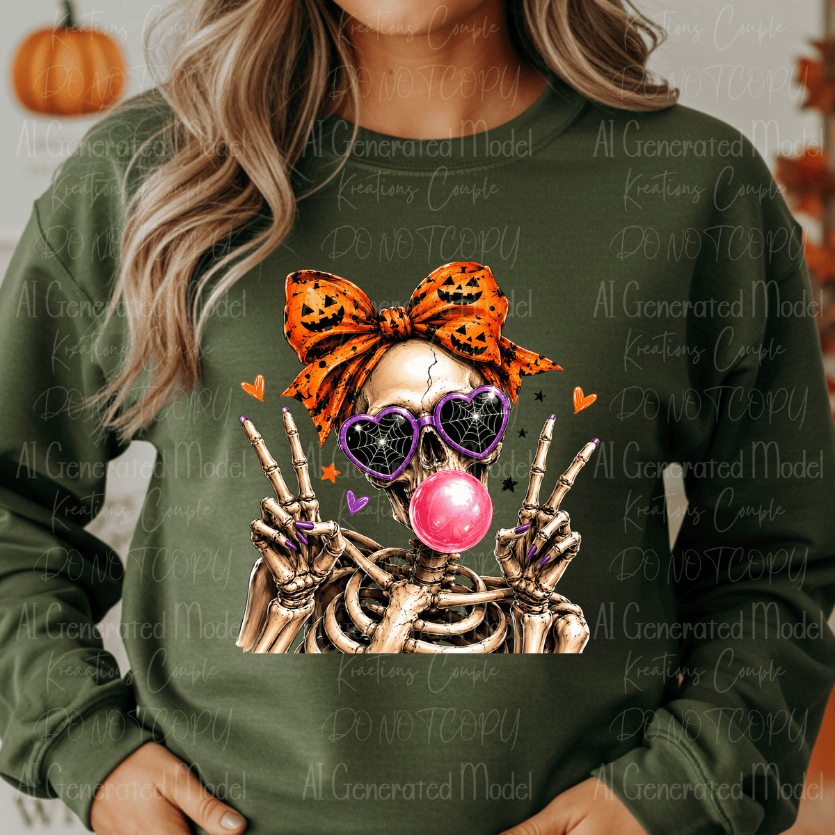 Preppy Halloween Skeleton
