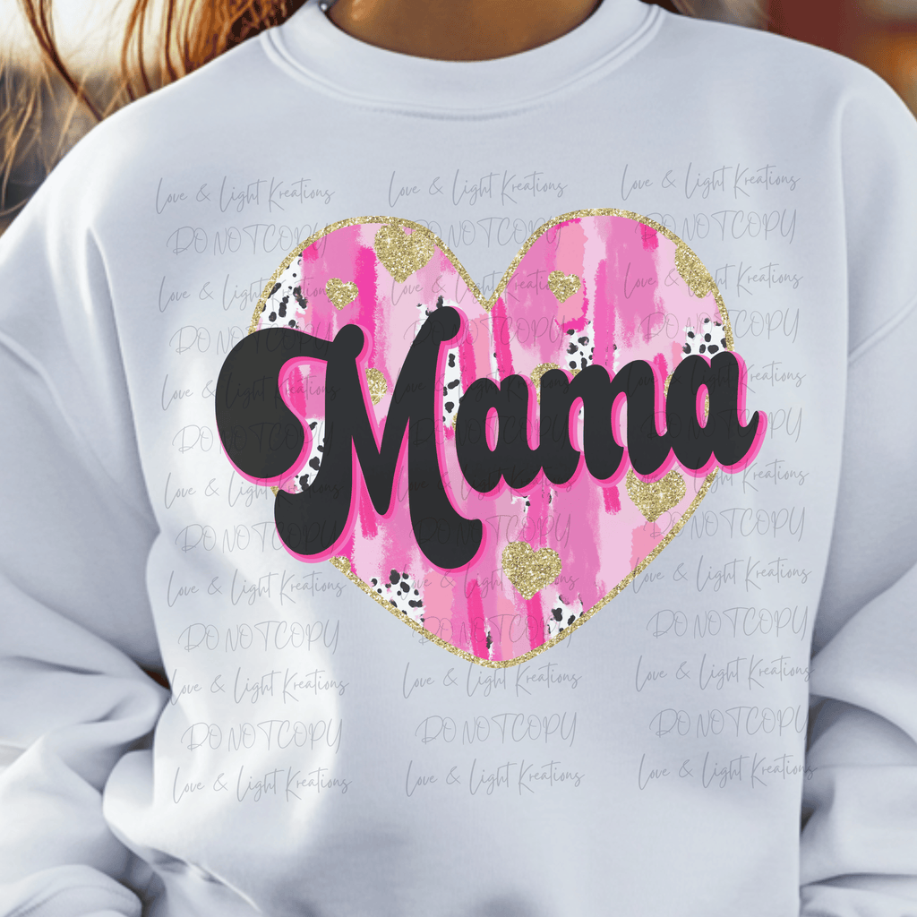 Preppy Heart Paintstroke Heart Mama