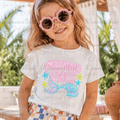 Preppy Mermaid Vibes Neon Tail and Stars