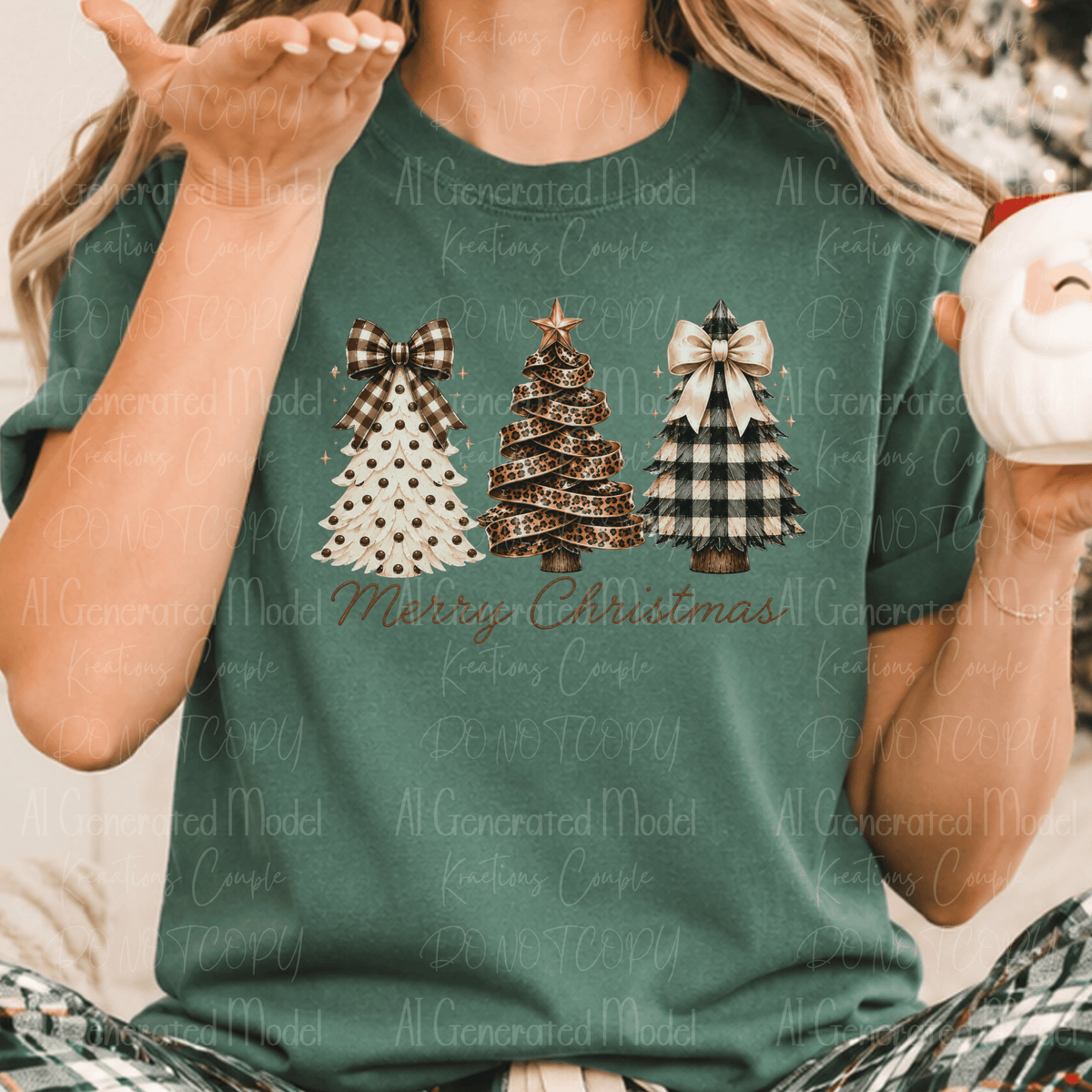 Preppy Merry Christmas Pattern Trees