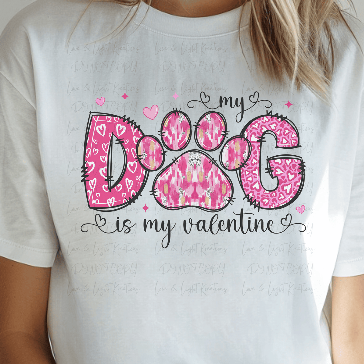 Preppy My Dog is my Valentine Paint Strokes