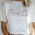 Preppy Nurse with Red, White, and Blue Floral Print and Bows