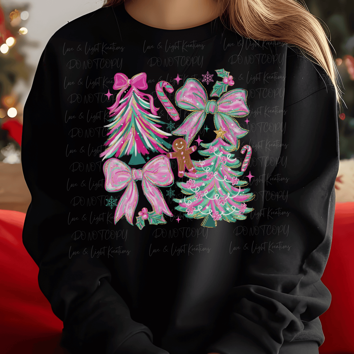 Preppy Pink Christmas Paint Stroke Elements