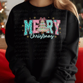 Preppy Pink and Turquoise Merry Christmas