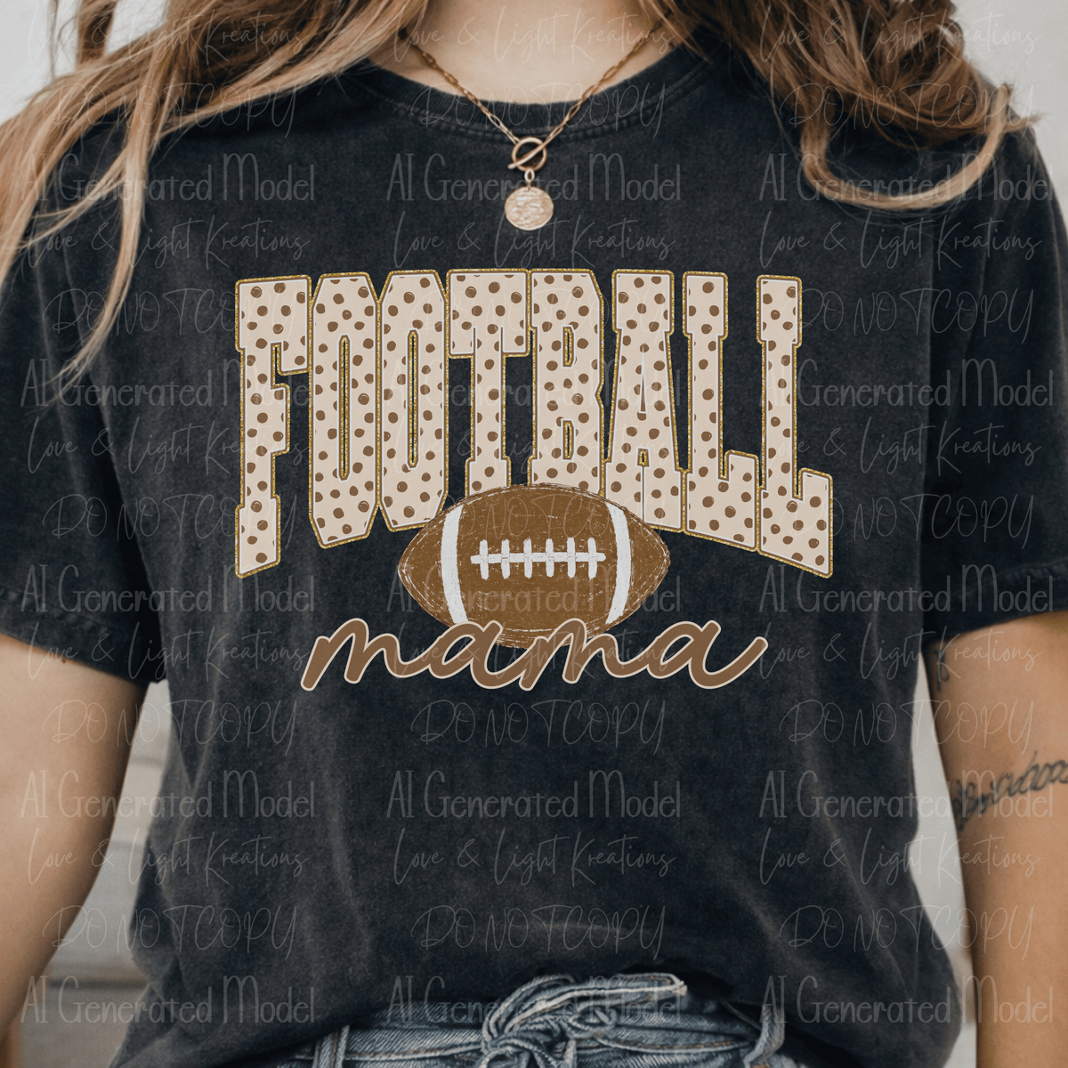 Preppy Polka Dot Football Mama