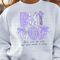 Preppy Purple Patchwork But God Black Font