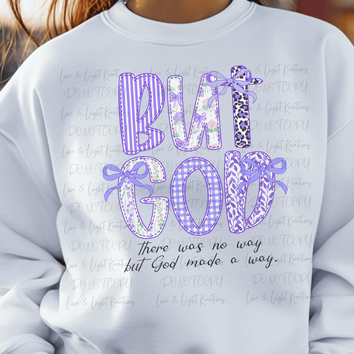 Preppy Purple Patchwork But God Black Font