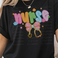 Preppy Rainbow Nurse with Coquette Bow and Stethoscope