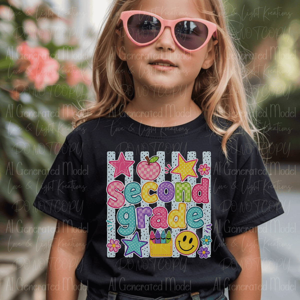Preppy Second Grade Blue Polka Dot Stripes