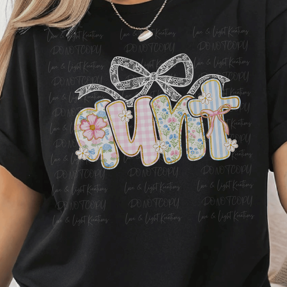 Preppy Spring Patterned Aunt with Bow