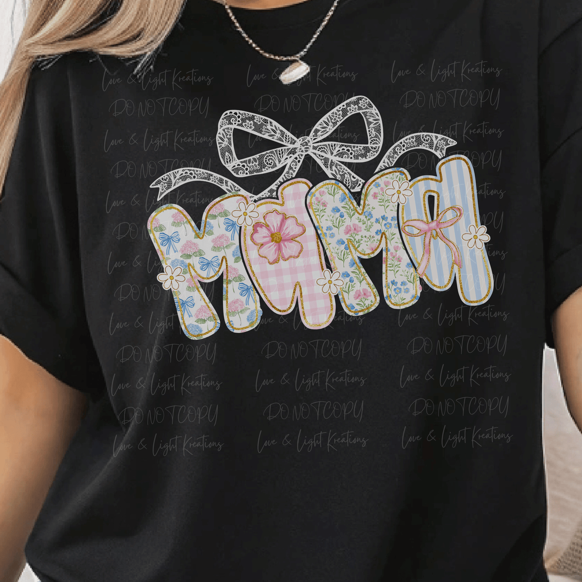 Preppy Spring Patterned Mama with Bow