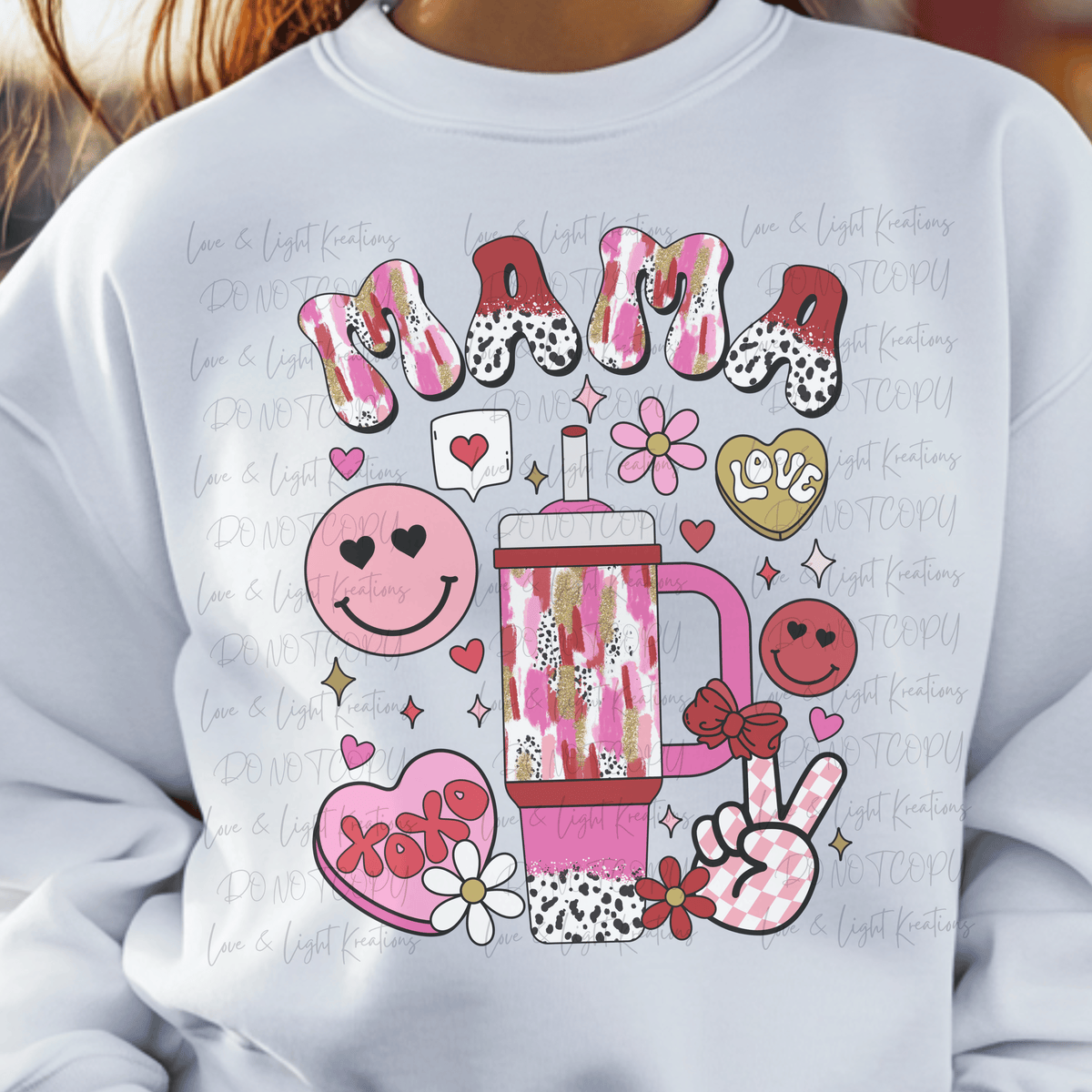 Preppy Valentine's Mama with Tumbler Cup