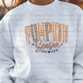 Pumpkin Season Orange Checker and Leopard Print Black Heart