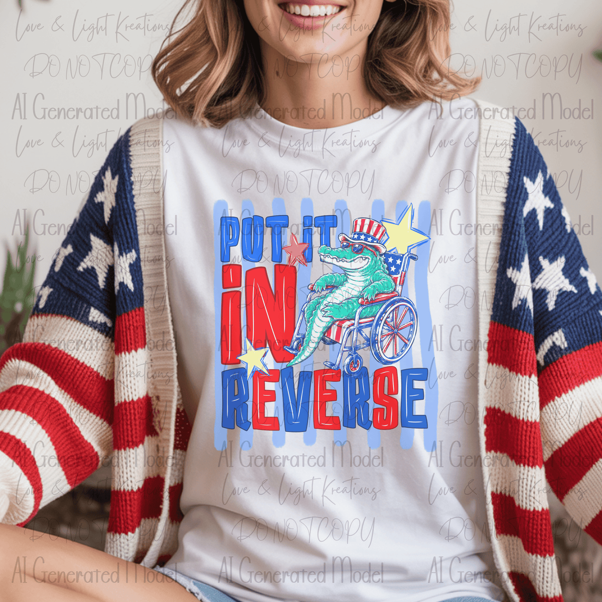 Put It in Reverse Alligator Wheelchair with Hat