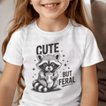Racoon Cute but Feral Black and White