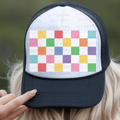 Rainbow Checkered Hat Pattern