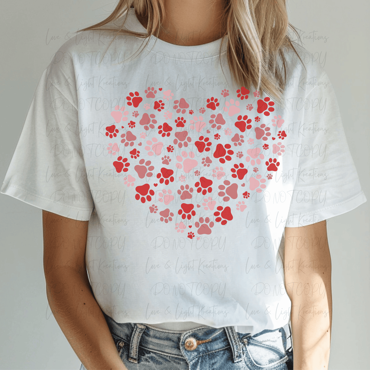 Red Paw Prints Heart
