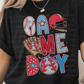 Red White and Blue Doodle Game Day Baseball Theme