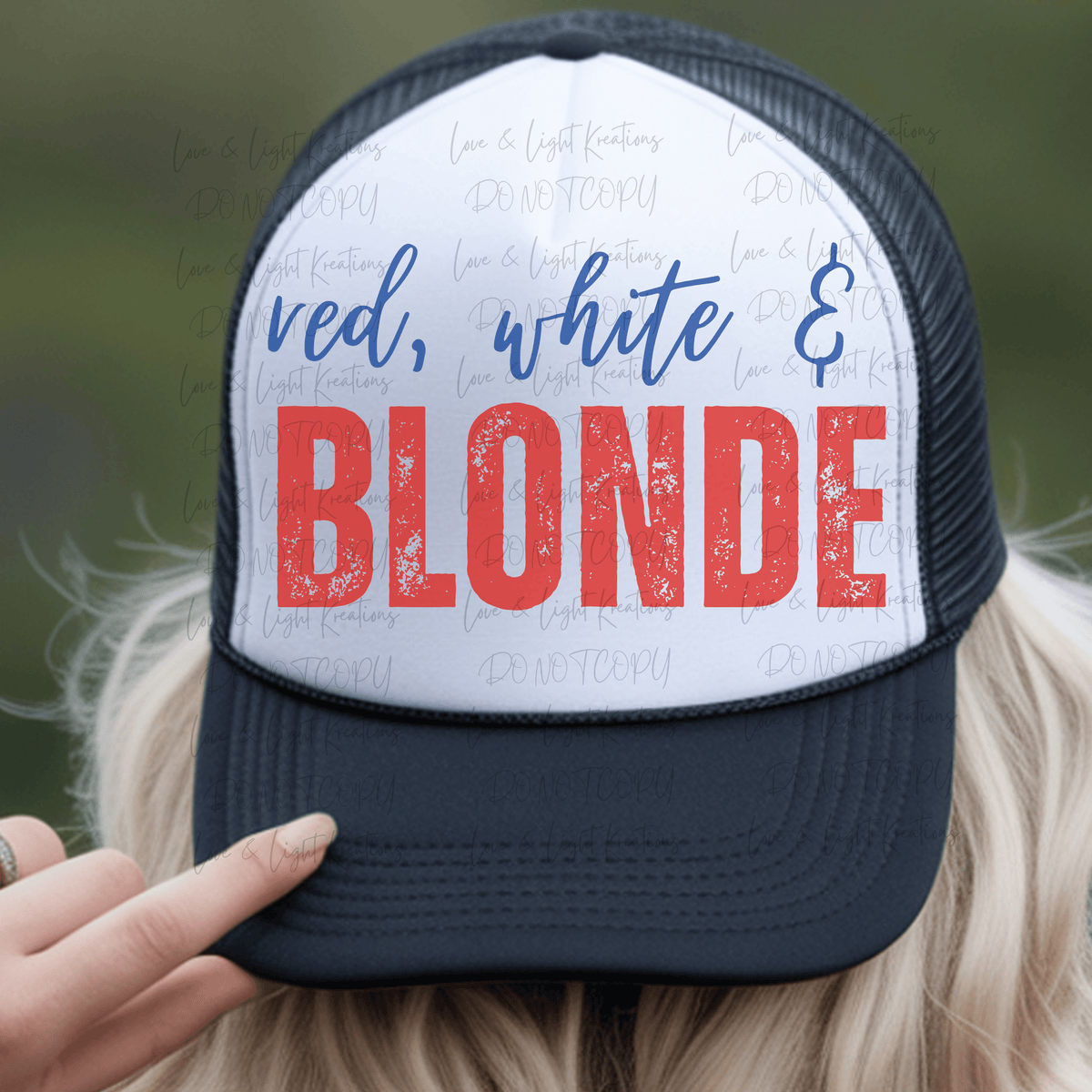 Red, White, and Blonde in Red and Blue