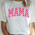 Red and Pink Checkered Mama with Pink Outline