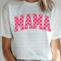 Red and Pink Checkered Mama with Red Outline