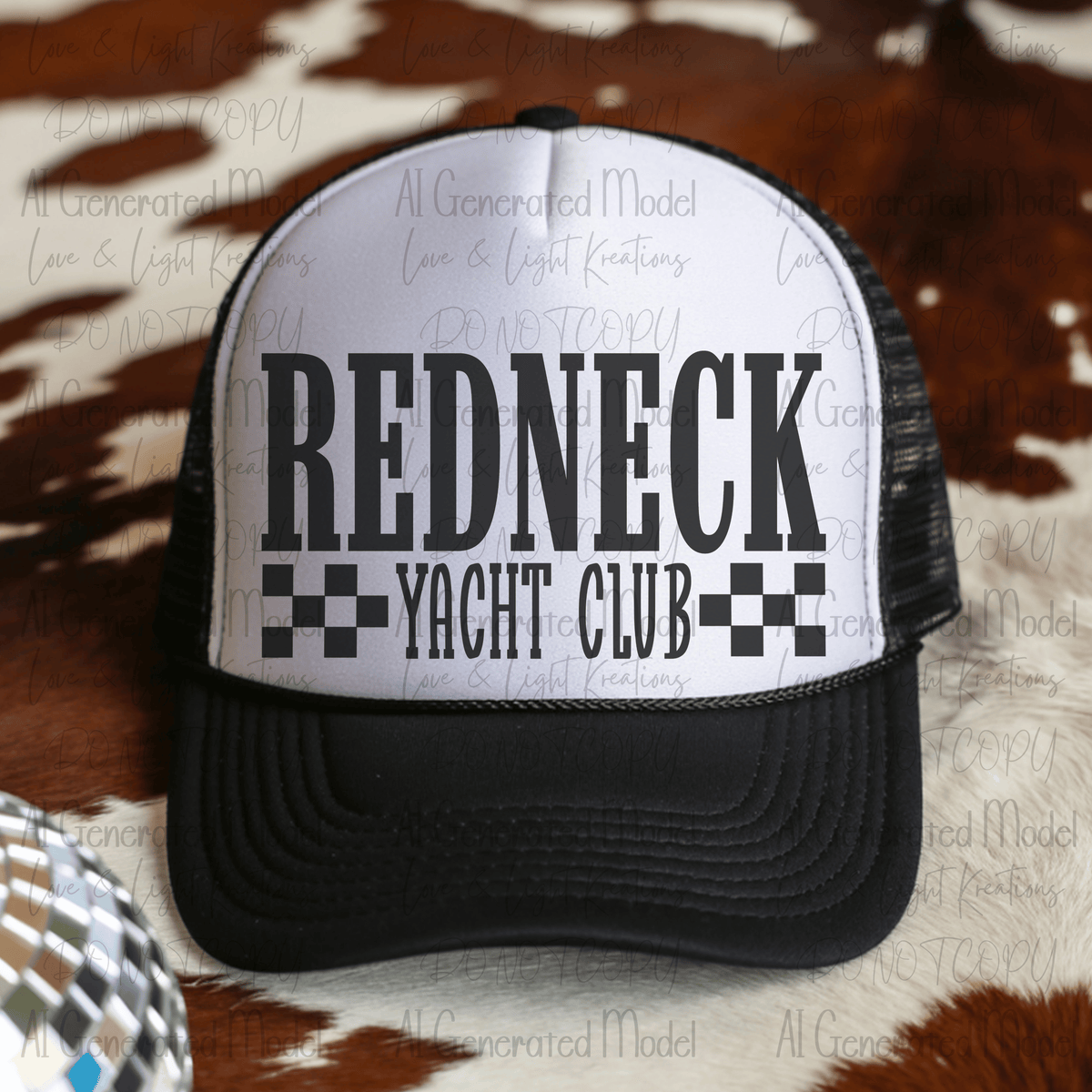 Redneck Yacht Club Checker Black