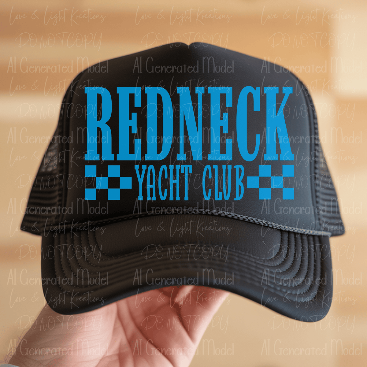 Redneck Yacht Club Checker Blue
