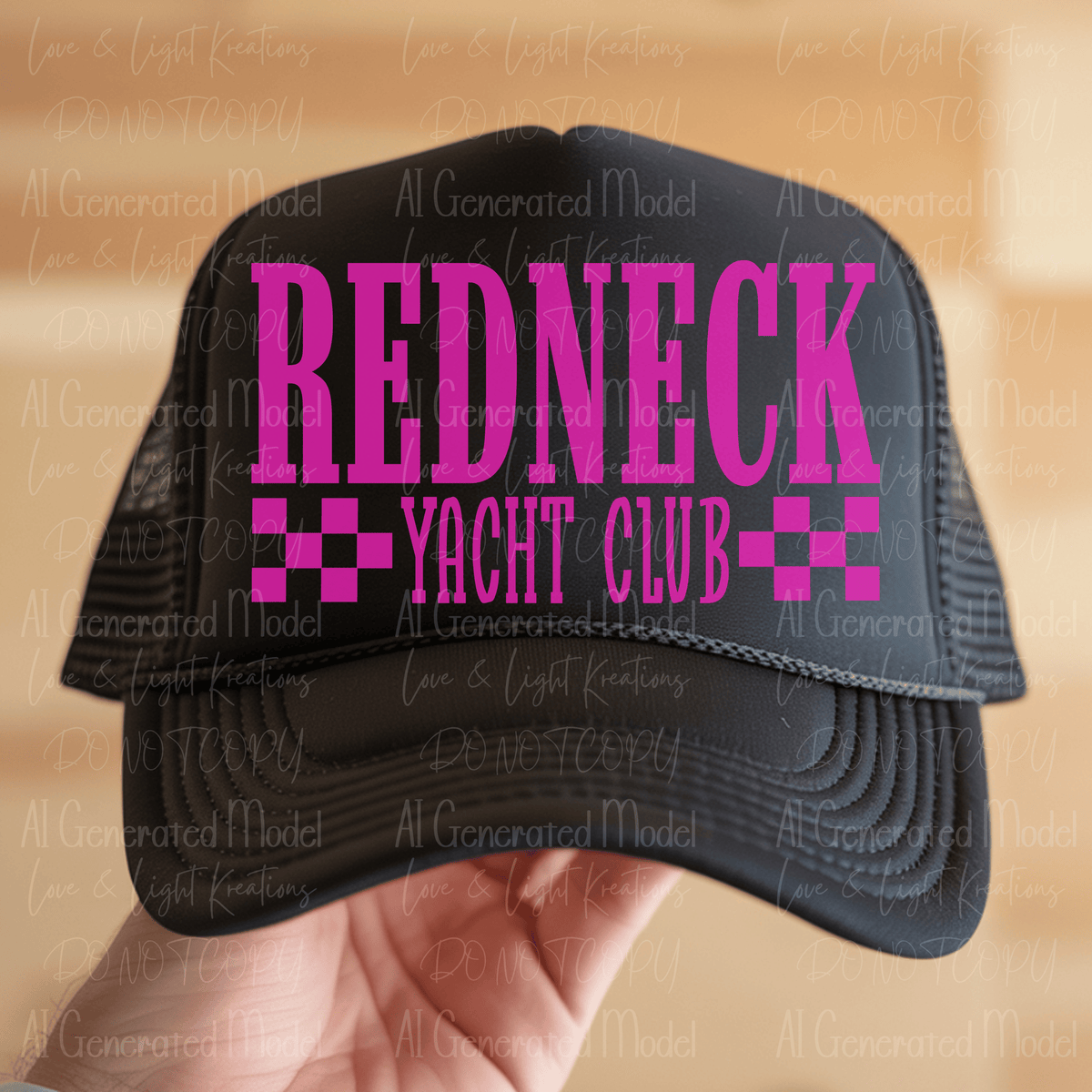 Redneck Yacht Club Checker Hot Pink