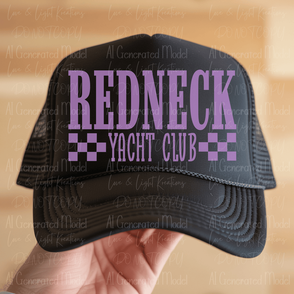 Redneck Yacht Club Checker Purple