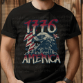 Retro 1776 Made in America with Eagle Head and Stripes 4th of July