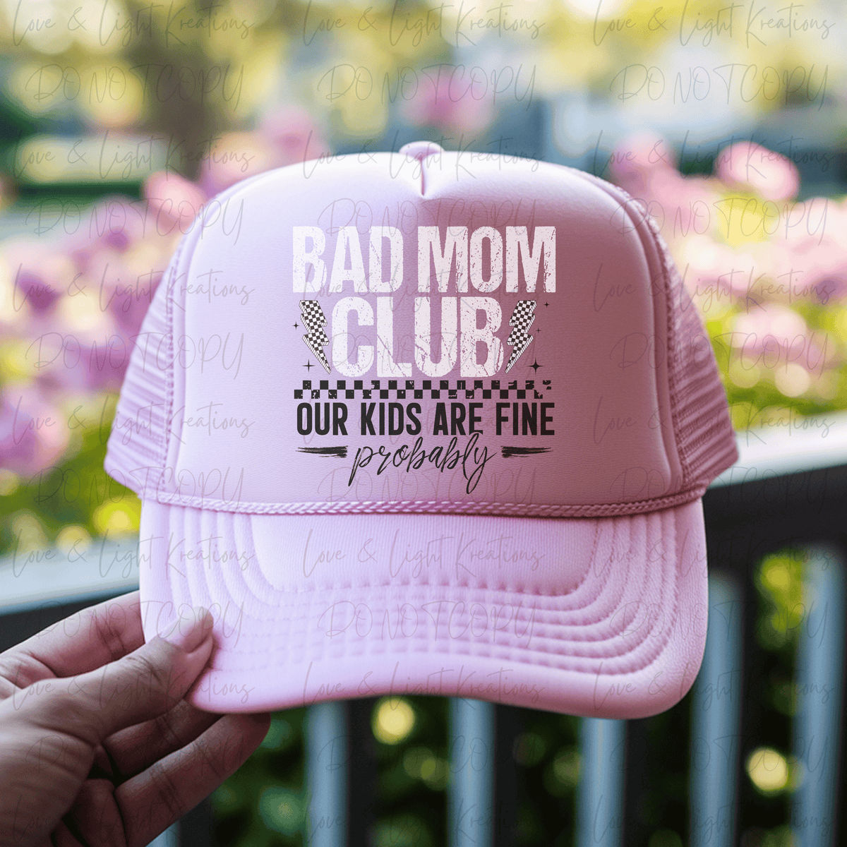Retro Bad Mom Club Our Kids are Fine Probably Checkered
