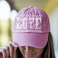 Retro Checkered Love with Bow in White
