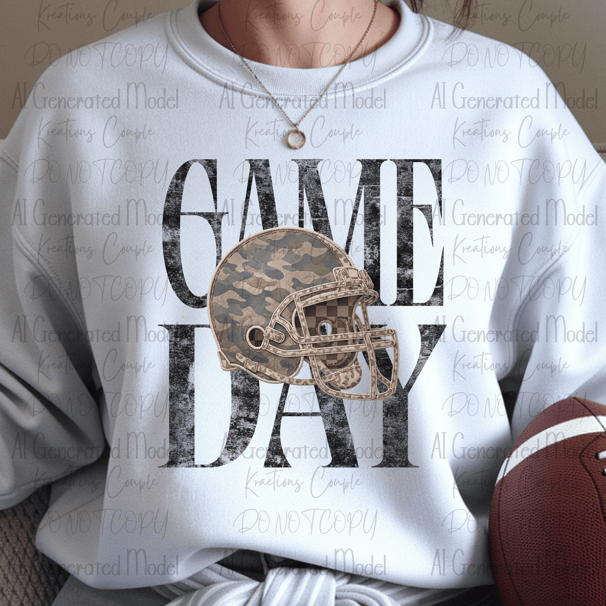 Retro Football Camo Game Day Black