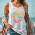 Retro Here Comes the Sun Sunshine and Waves Retro