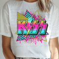 Retro Neon Kiss with Lightening Bolt