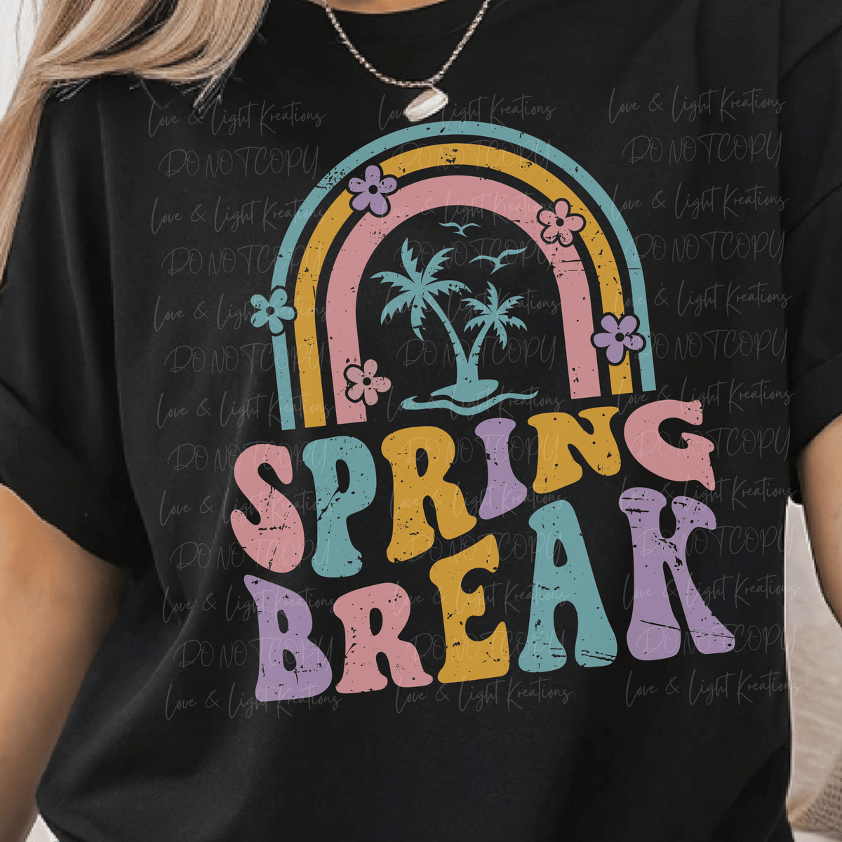 Retro Pastel Spring Break with Flowers