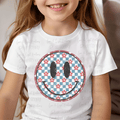 Retro Patriotic Smiley with Floral and Checkered