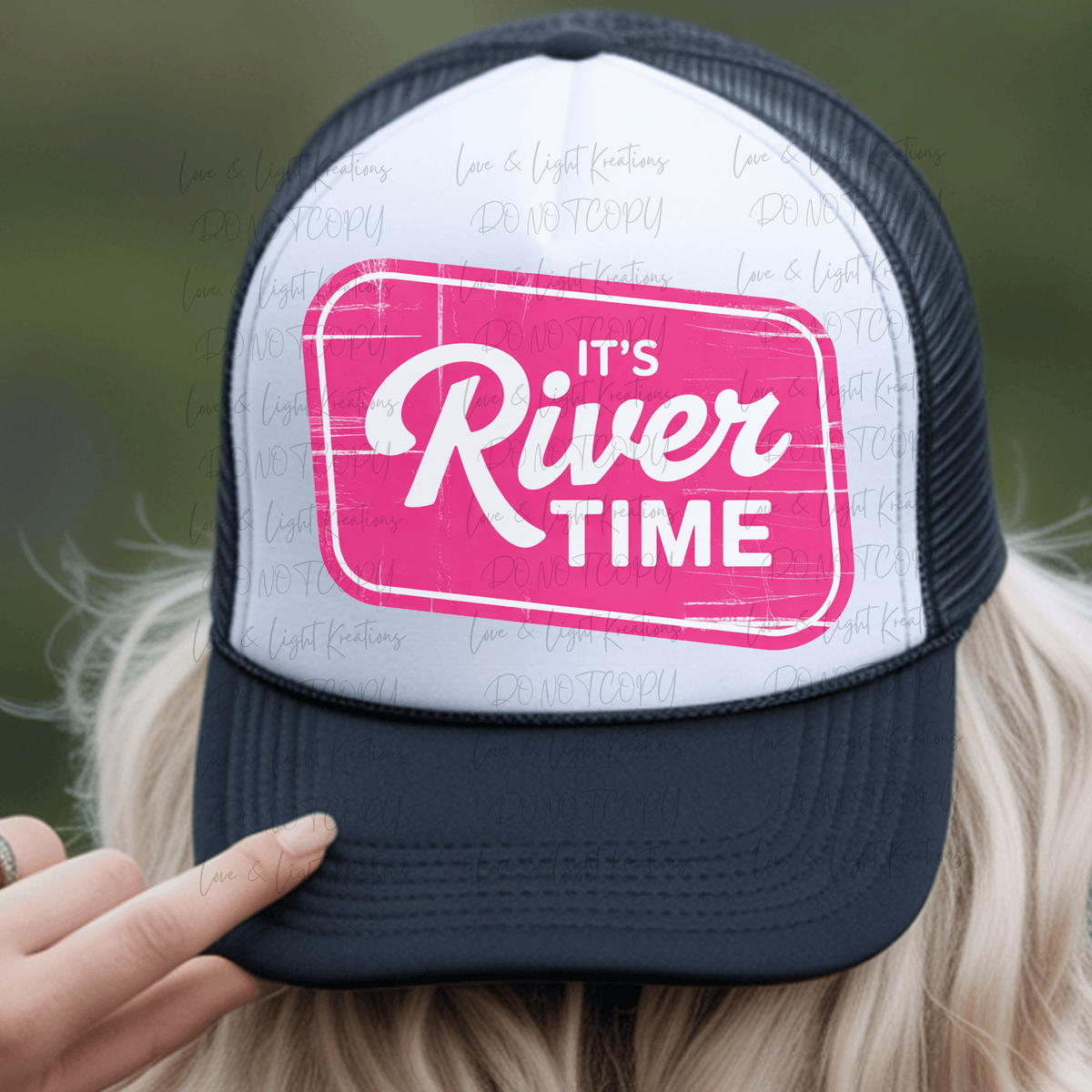 Retro Pink It's River Time Sign