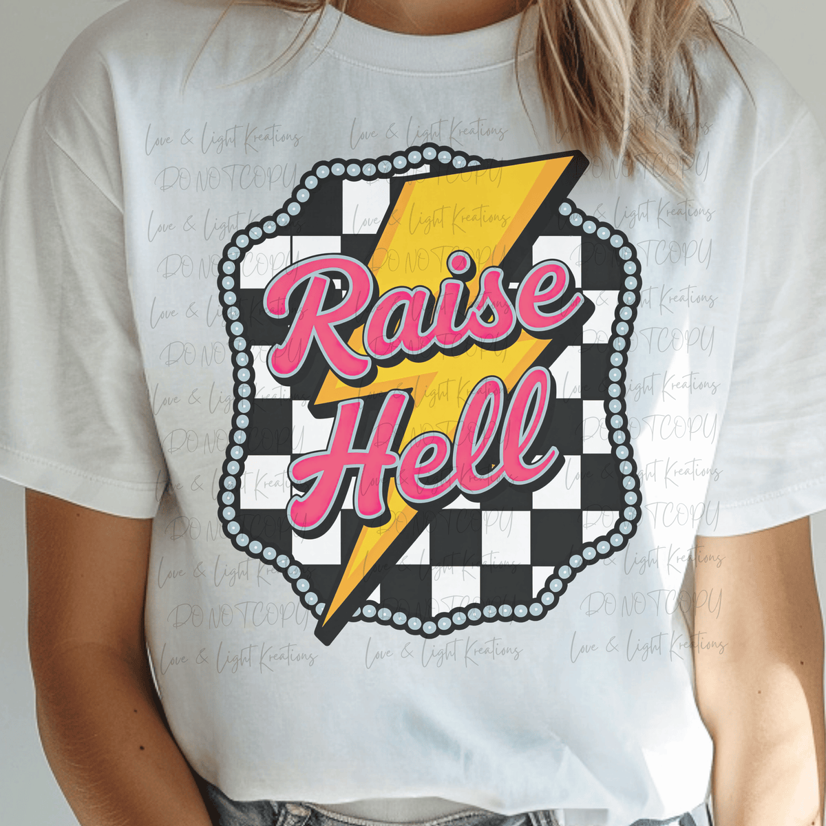 Retro Raise Hell with Checkered and Lightening Bolt