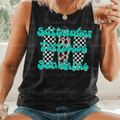Retro Saltwater Turquoise Sunshine Checkered and Cow Print Surf Boards