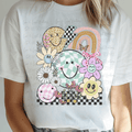 Retro Spring Smiley Faces with Checkered