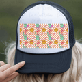 Retro Statue of Liberty Scream with Smiley Face and Orange Checkered Hat Background