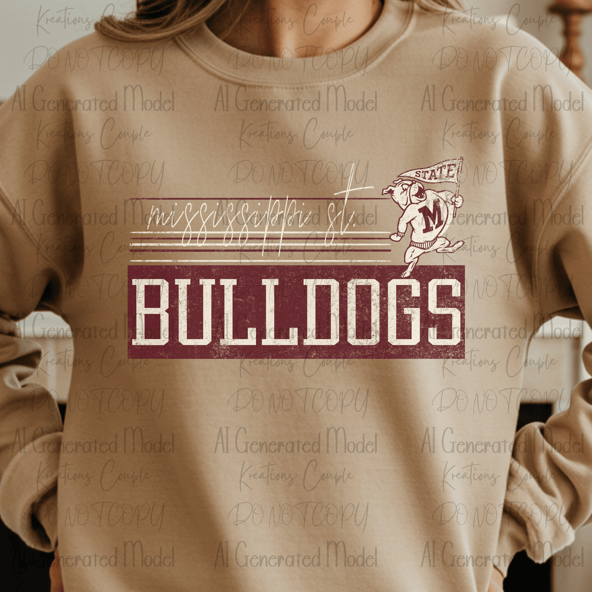 Retro Vibes Bulldogs Maroon