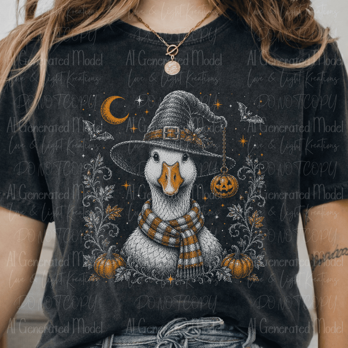 Retro Vintage Halloween Halftone Goose