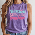 Retro Wavy Saltwater Seashells Sunshine