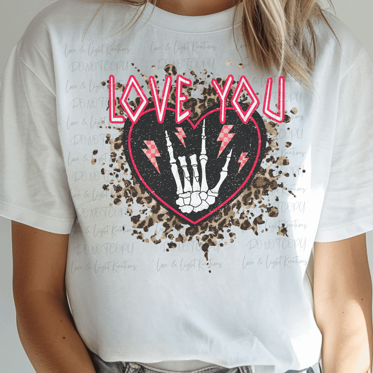 Rocker Love You Skeleton Valentine Hand