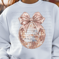 Rose Gold Coquette Bow Disco Ball