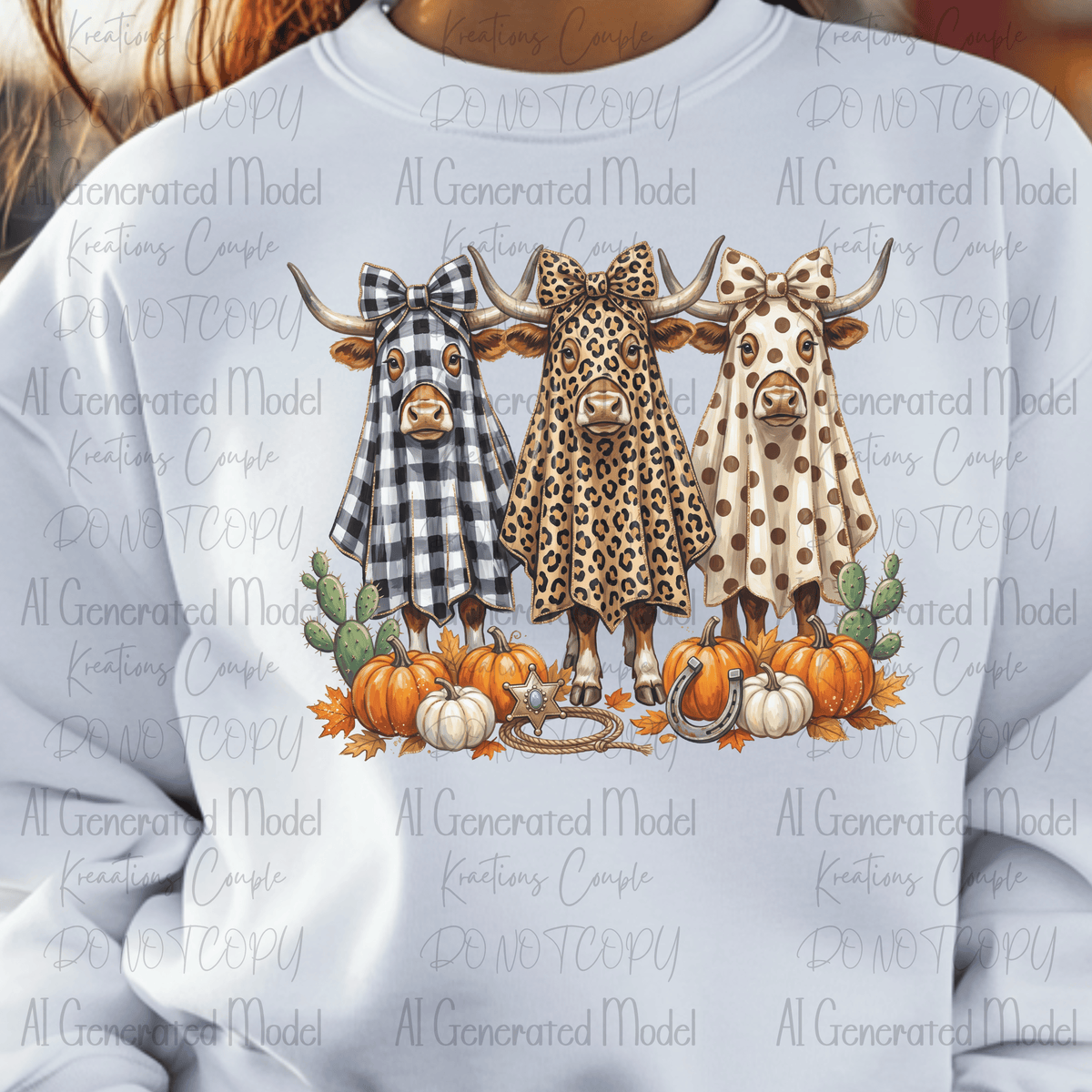 Rustic Decorated Plaid Leopard and Polka Dot Cow