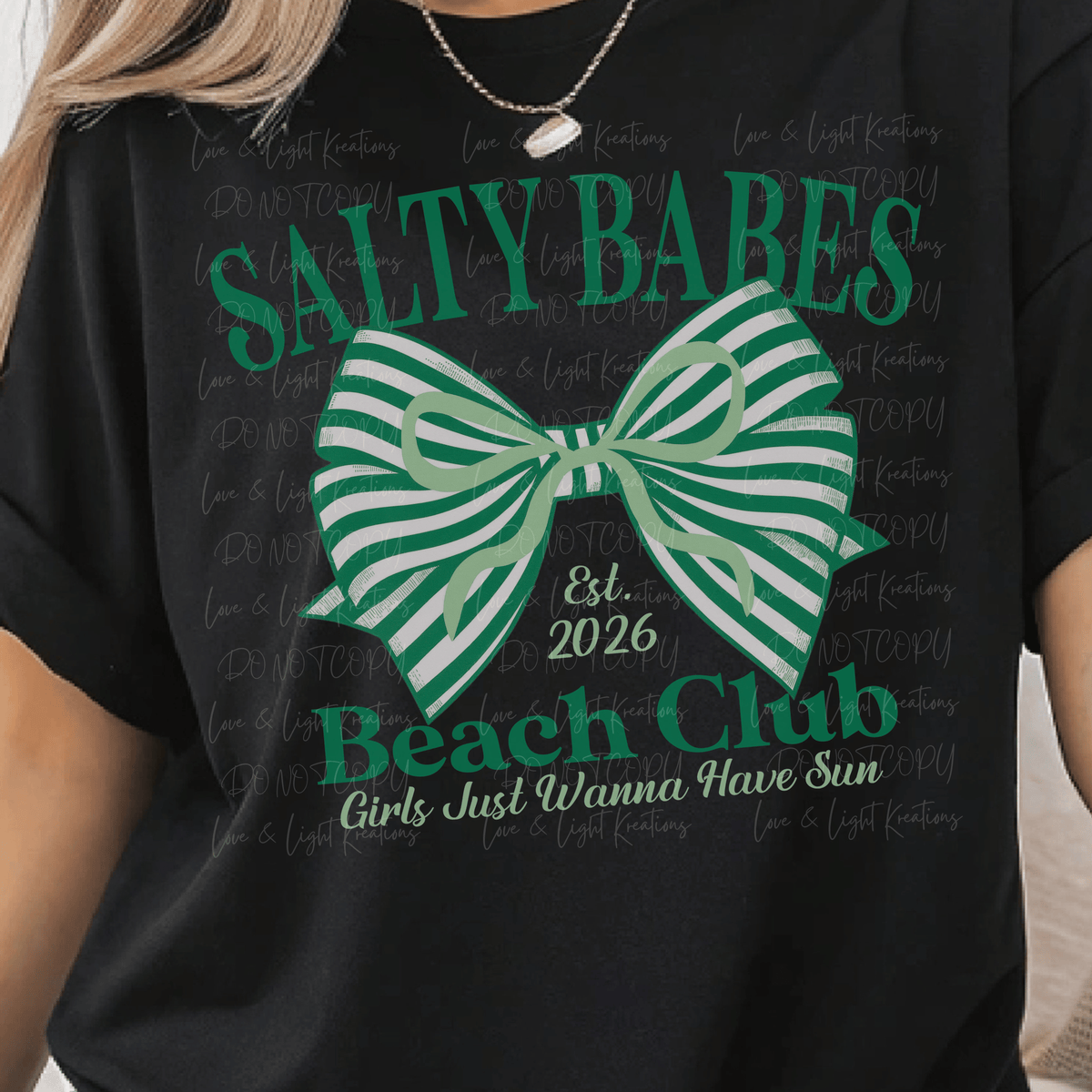 Salty Babes Beach Club with Bows - Green